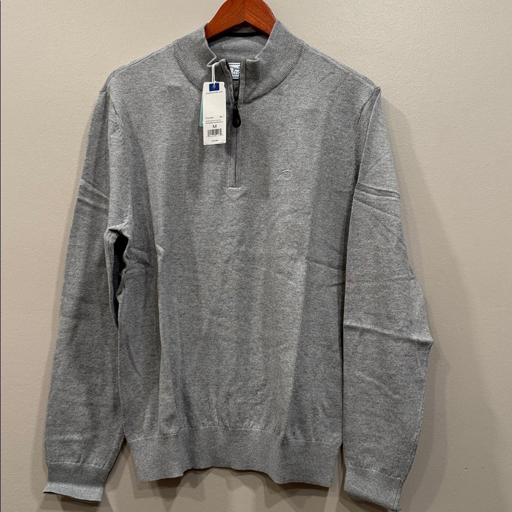 Southern Tide Light Gray Zip-Up Sweater
